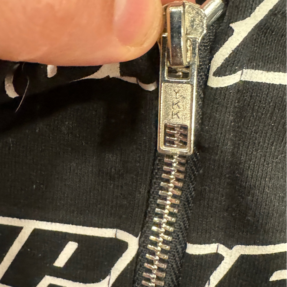 Supreme Black & White Allover Logo Zip Hoodie - Picture 4 of 6